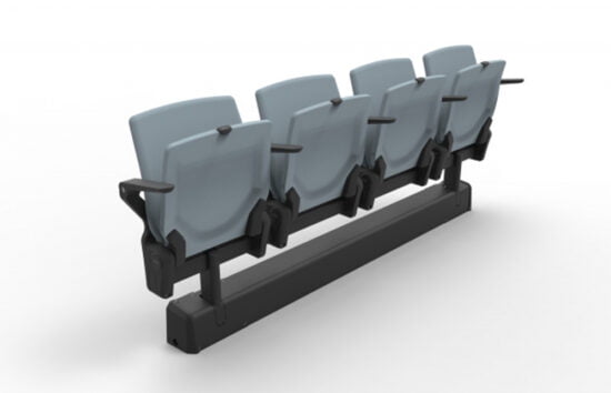 Venu retractable seating in a closed position