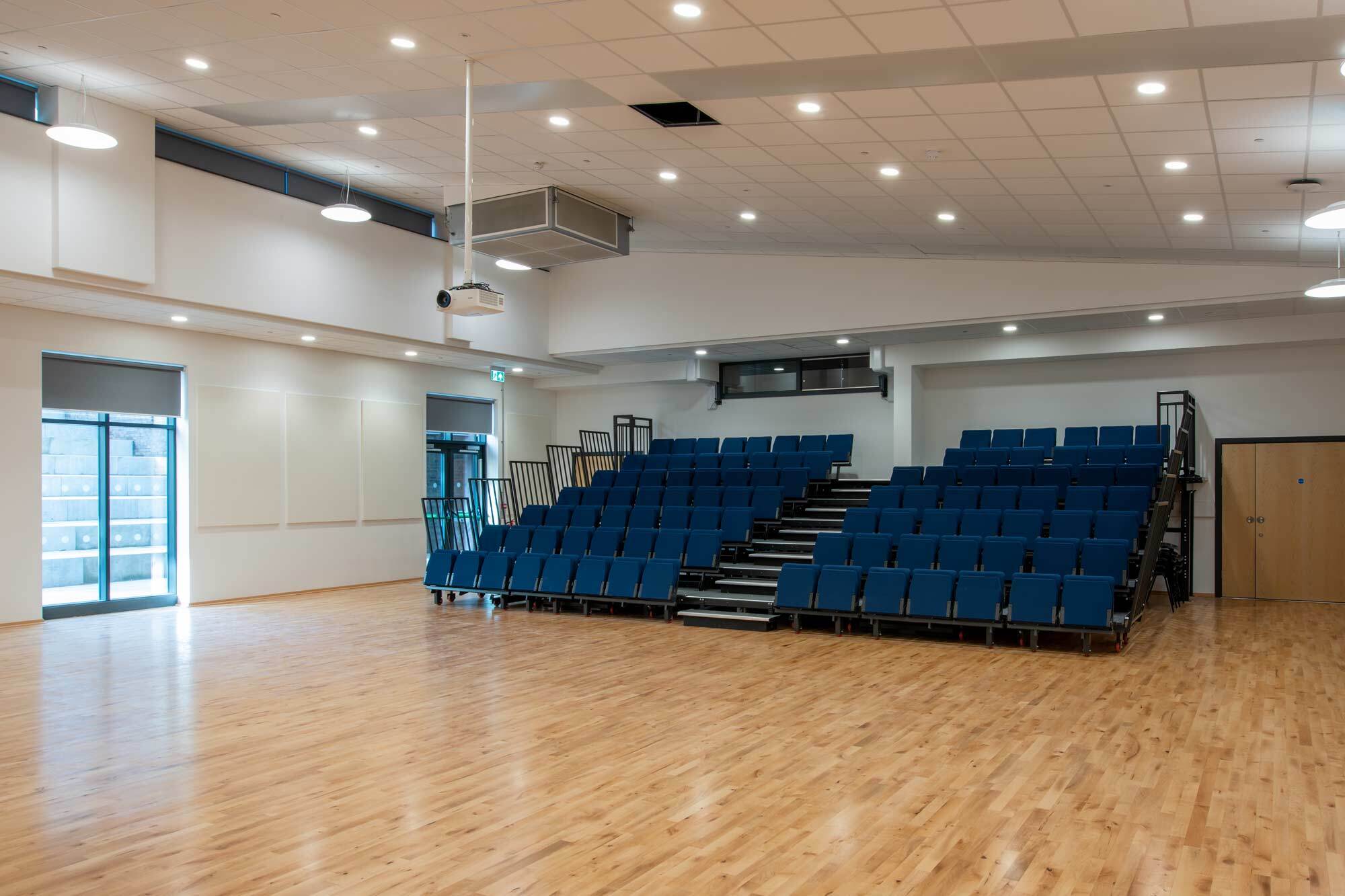 Inside the hall at Saddleworth High School