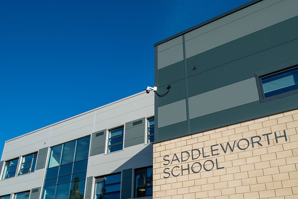 The outside of Saddleworth High School