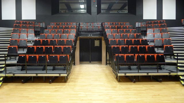 Grimsby Institute retractable seating in the open position