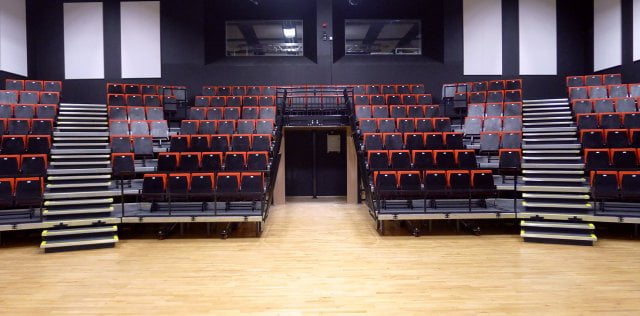 Wide view of the seating installation at Grimsby Institute